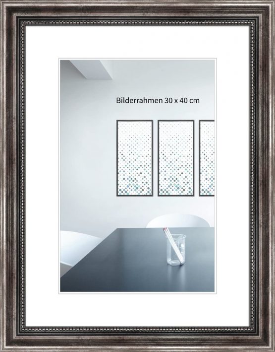 WANDStyle H450 - Photo Frame - Baroque Style - Solid Wood and Glass - Metallic - 20 x 30 cm