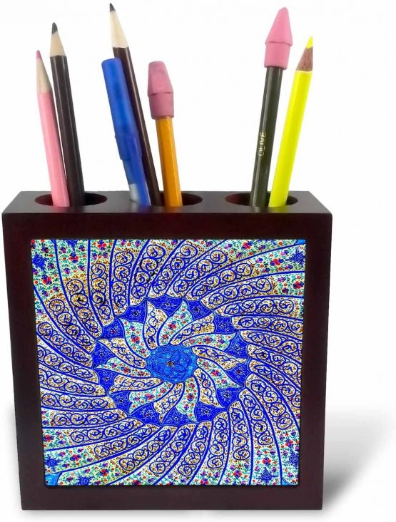 3dRose Autumn Aspen Tree Pattern on Mountain Slope, Ouray, Colorado-Tile Pen Holder, 5-Inch (Ph_278695_1), 5 Inches