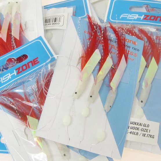 Fishzone RIG PRO SERIES - 10 Packs of Single Type Commercial Quality Sea Feather Lure Fishing Rigs - Ideal for Sea Boat Shore for Mackerel, Herring, Bass & Cod (Hokkai Glo)