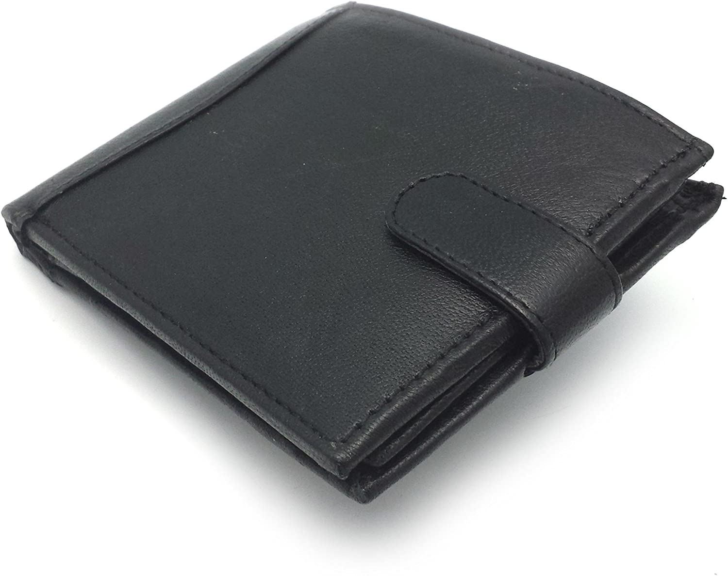 ODS:UK Mens Bifold Coin Leather Wallet Black
