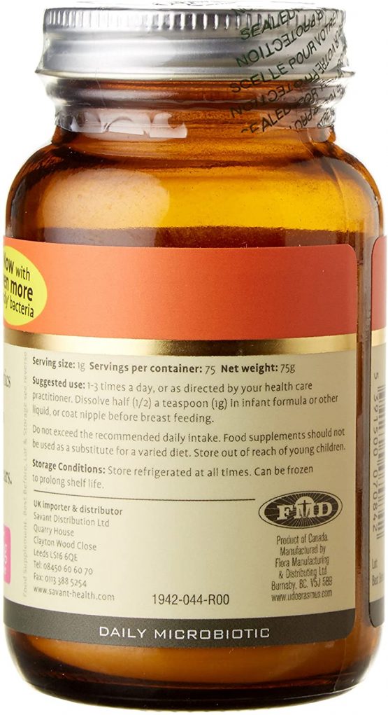 Udo's Choice Babies & Toddlers Blend Probiotics - 6 Microbiotic Strains - Lacto & Bifido Bacteria - Easy to Use Powder - Infants 0-5yrs - 75g Powder - Image 2