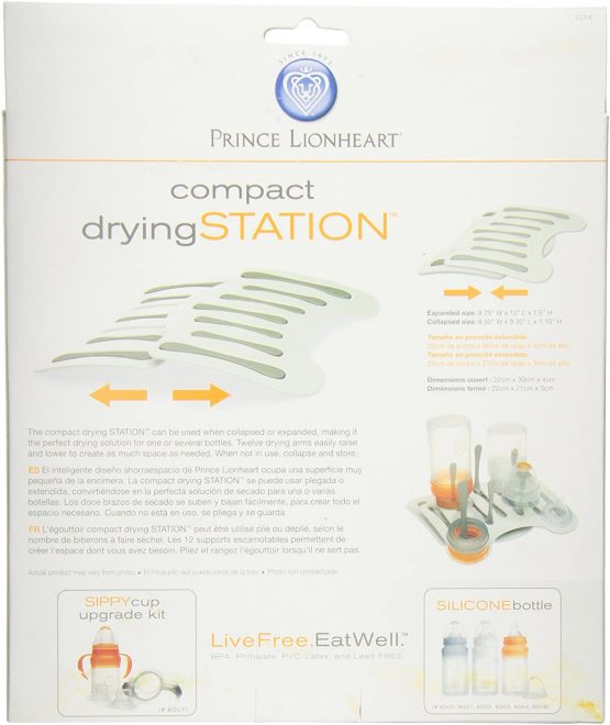 Prince Lionheart Compact Drying Station | Space-saving Drainer For Infant & Baby Bottles | BPA, Phthalate, PVC, Latex & Lead |Tray Hold Excess Water | Easy To Assemble - Image 2
