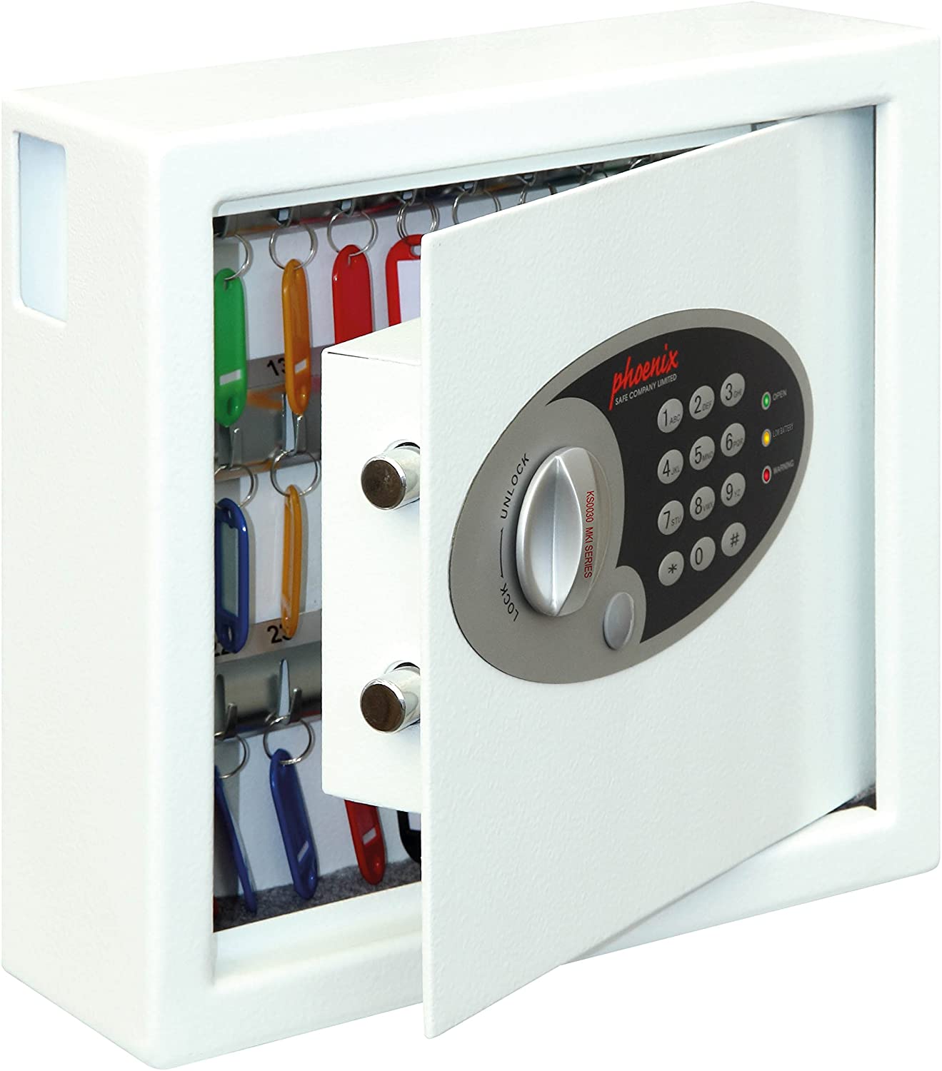 Phoenix Safe Company, KS0031E Phoenix Cygnus Key Deposit Safe- 30 Hooks, Electronic Lock, Key Holder Wall Mounted - Image 2