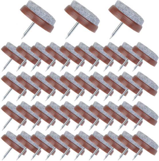 Flying swallow Furniture Felt Pads - 50 Pack Furniture Pads, 24mm Diameter Felt Pads. Chair Leg Floor Protectors with 4mm Thick Felt to Protect Hard Flooring from Scratches(Brown)