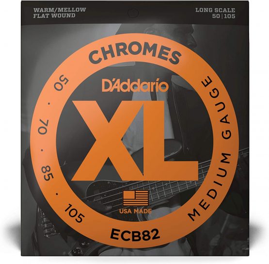 D'Addario ECB82 XL Chromes Medium (.050-.105) Electric Bass Guitar Strings - Image 2