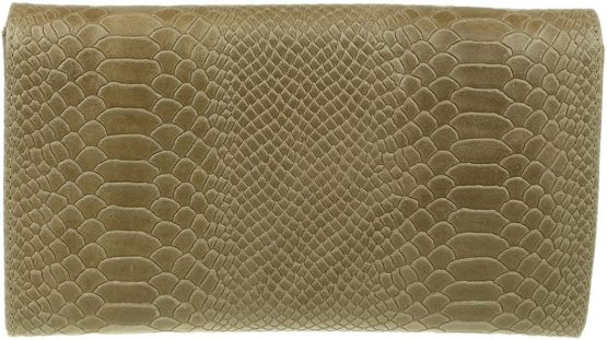 Girly Handbags Italian Leather Snake Print Suede Clutch Bag - Image 3
