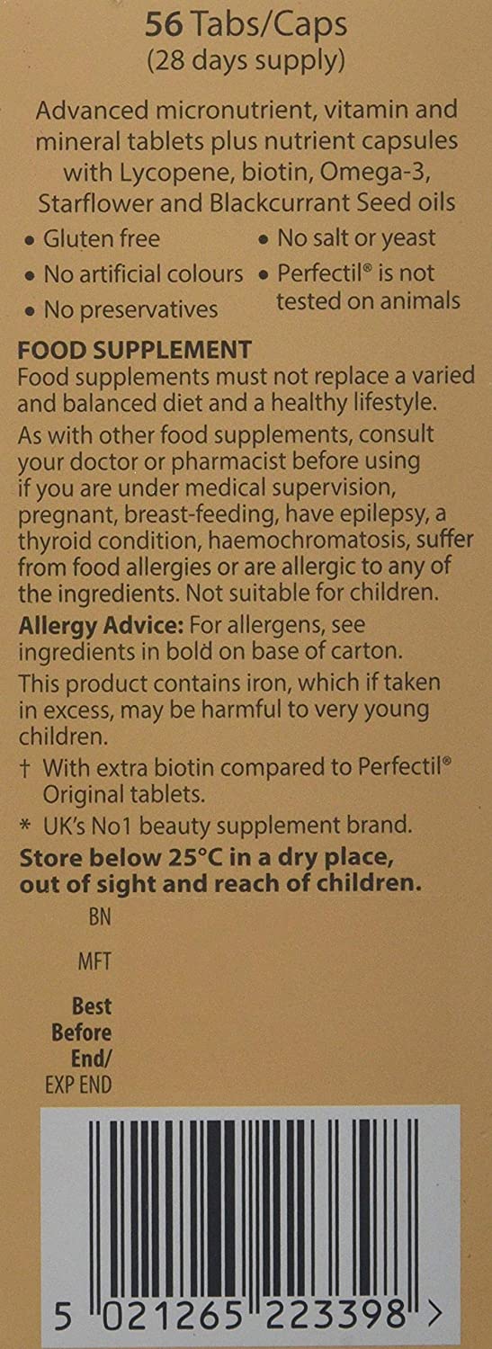 Perfectil Skin Beauty Supplement Tablets, by Vitabiotics, 56 count (Pack of 1) - Image 2