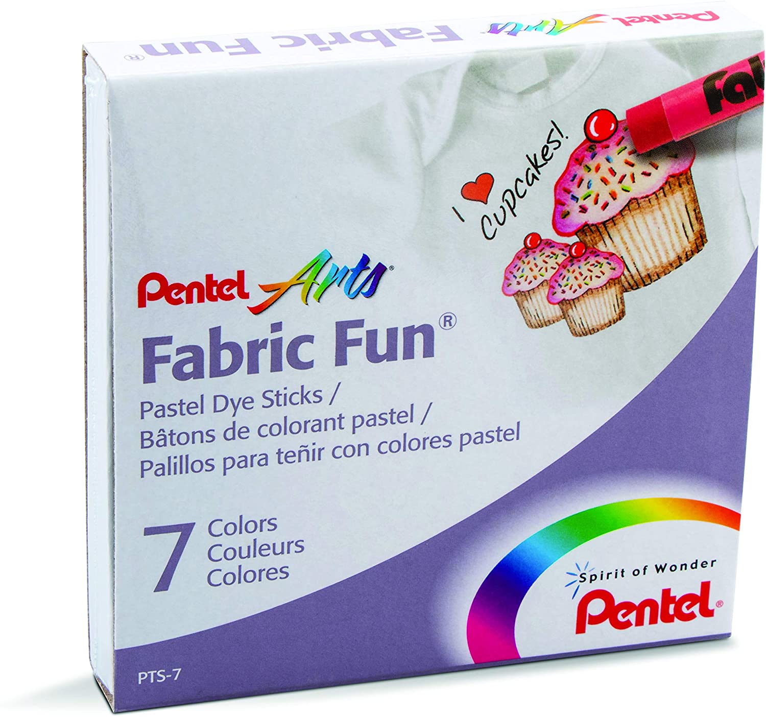 Pentel Fabric Fun Pastel Dye Stick (Pack of 7), Assorted Colors, PTS-7, multi-coloured, 7 count (Pack of 1) - Image 3