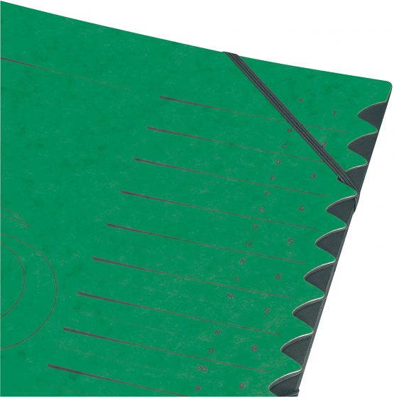 Herlitz Colorspan Part File Manilla Elasticated with Index Tabs 12-Part A4 Green Ref 10843332 - Image 2