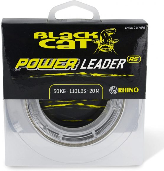 Black Cat Diameter 0.70 mm Power Leader 20 m 50 kg, 110 lbs, green, 0.70 mm