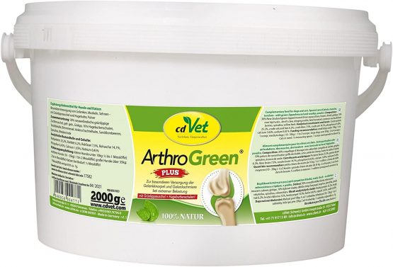 cdVet Natural Products ArthroGreen plus 2 kg - optimally supports the musculoskeletal system and joints in acute phases - nutrition-related support - for the strength of bones and cartilage -