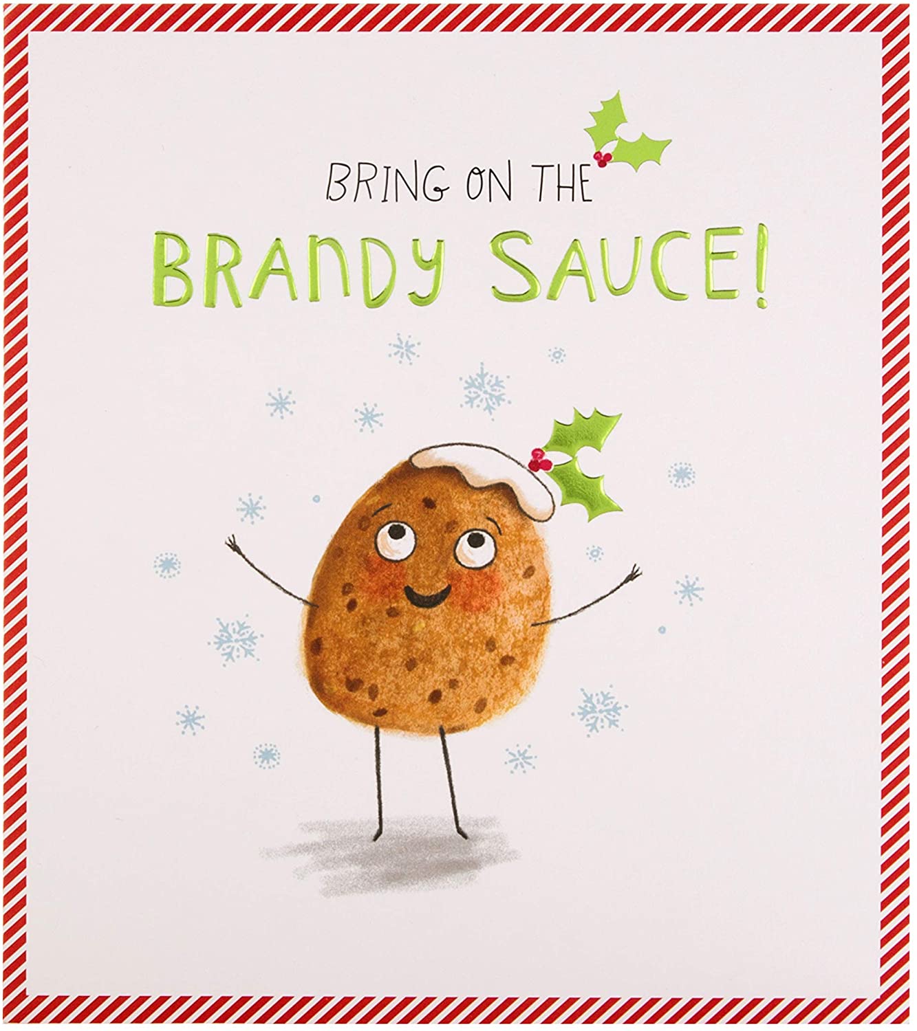 Christmas Card for Any Recipient from Hallmark - Funny Christmas Pudding Design, peach, 18cm x 16cm