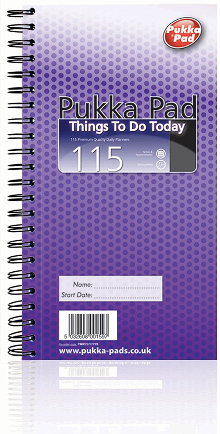 Pukka Pad, Things To Do Today Pad 152x280mm, White, Pukka Pad 115 Sheets