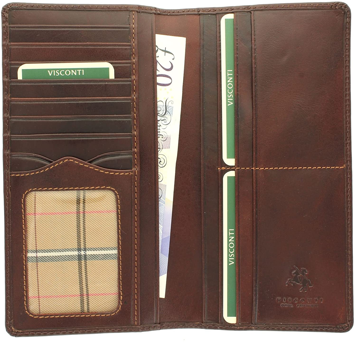 VISCONTI Monza Collection Vegetable Tanned Gents Leather Turin Jacket Wallet RFID Blocking MZ6 Brown, standard size - Image 3