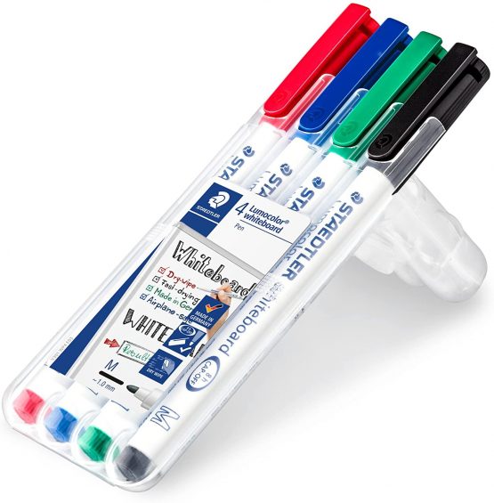 Staedtler 301 Lumocolor Dry Wipe/Whiteboard Pen - Assorted Colours, Pack of 4 - Image 2