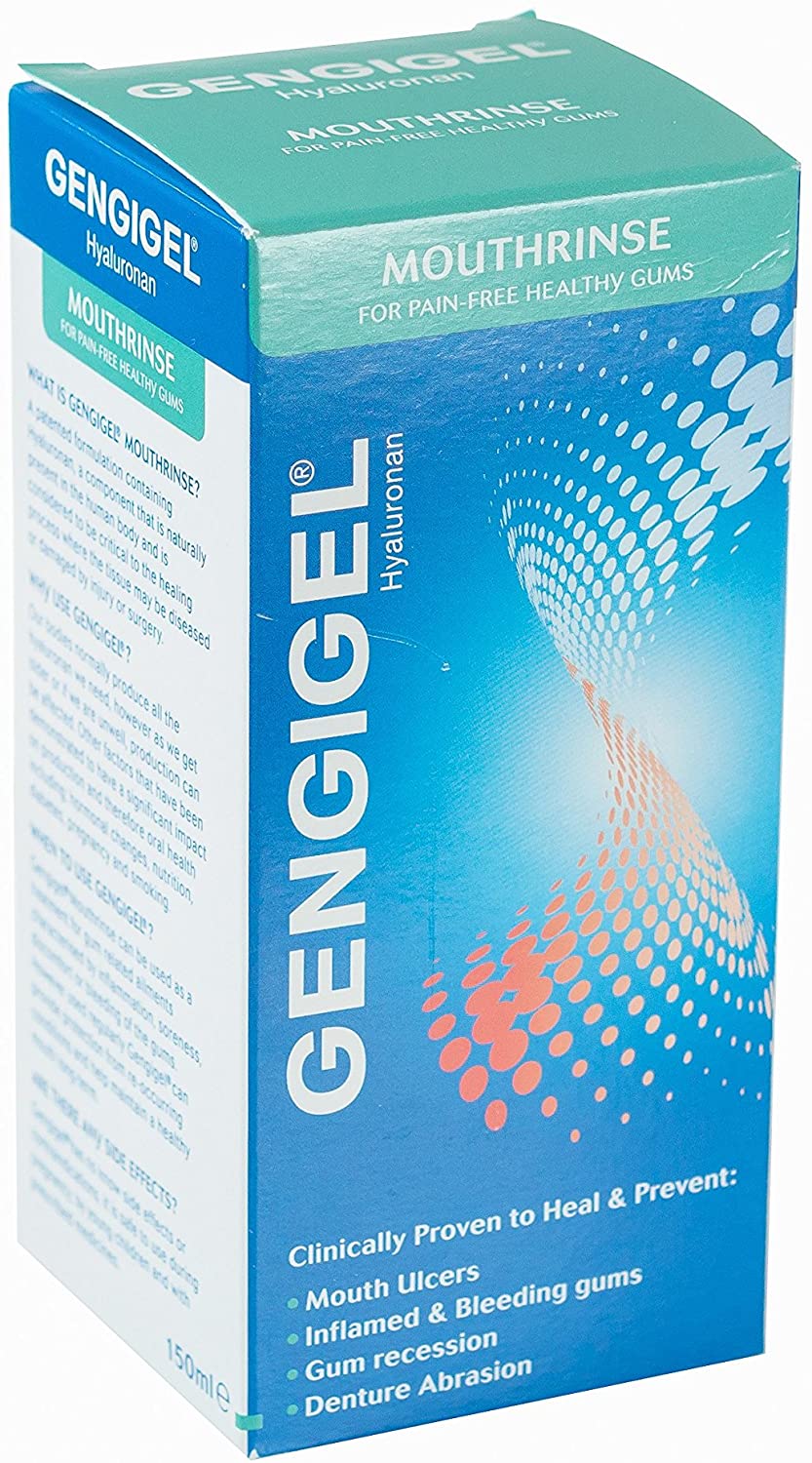 Gengigel Mouthrinse 150ml, Hyaluronic Acid Mouth Ulcer Treatment for Adults Gum Repair & Gum Disease Support - Image 3