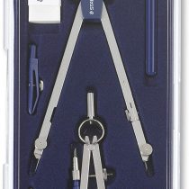 Staedtler 559 C07 ST Compass Set (Exact and Precise, Bendable Lead Leg and Needle Shoe, Set with Brass Compass and Accessories in Flip Cover Case)