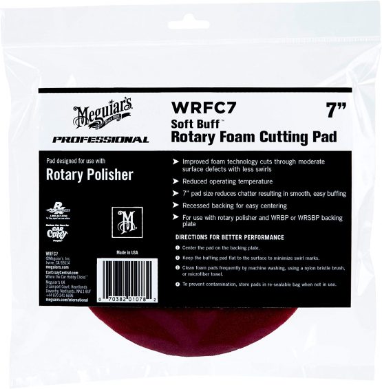 Meguiar's Professional Soft Buff Rotary Foam Cutting Pad 7" WRFC7