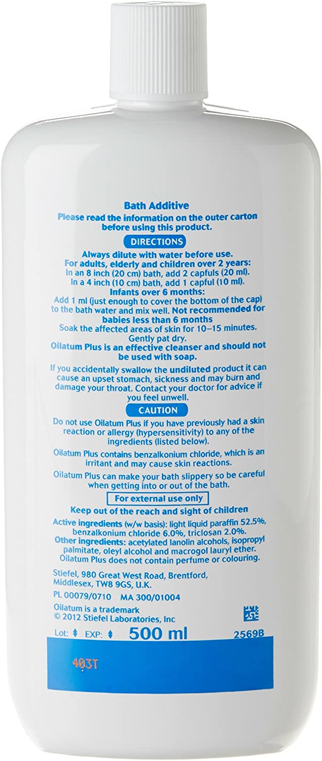 Oilatum Plus Eczema Antiseptic Emollient Bath Additive, 500ml BigaMart