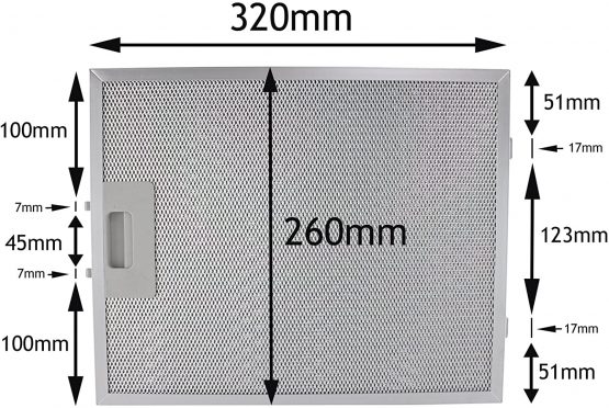 SPARES2GO Cooker Hood Metal Grease Filter (Silver, 320 x 260mm) - Image 2