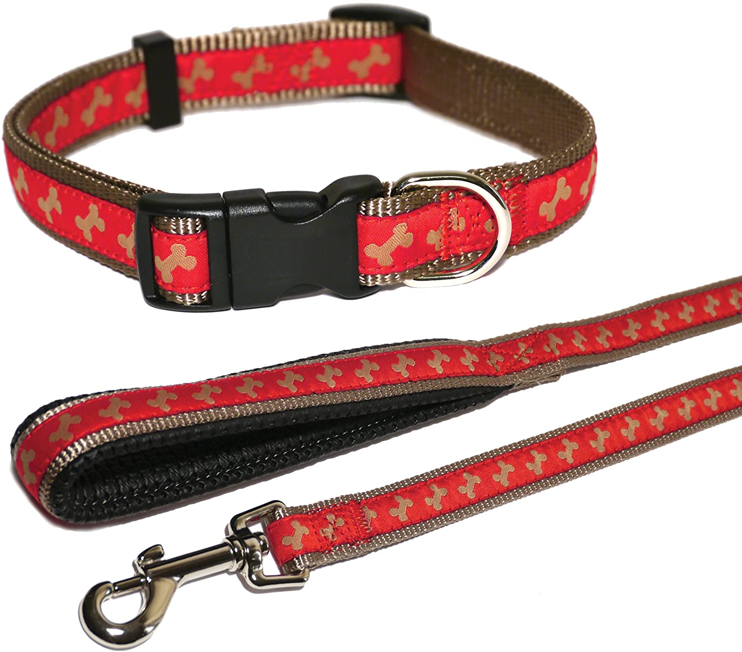 Rosewood Wag-n-Walk Lead, 3/4-inch, Red/ Beige, Red/Beige, 40 x 3/4-inch - Image 2