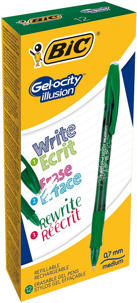 BIC Gel-ocity Illusion Pressure Gel Roller 0.3 mm Box of 12 Green Ref 943443