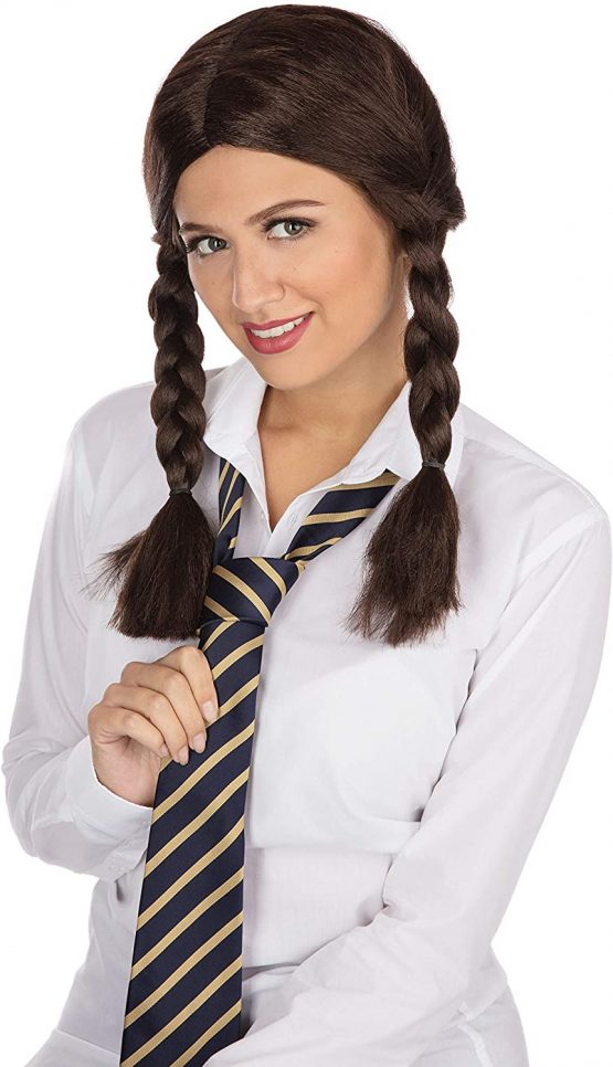 Bristol Novelty BW318 Schoolgirl Wig, Brown, One Size - Image 2