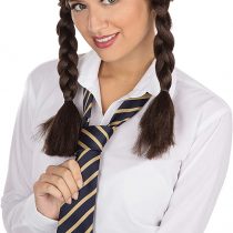 Bristol Novelty BW318 Schoolgirl Wig, Brown, One Size