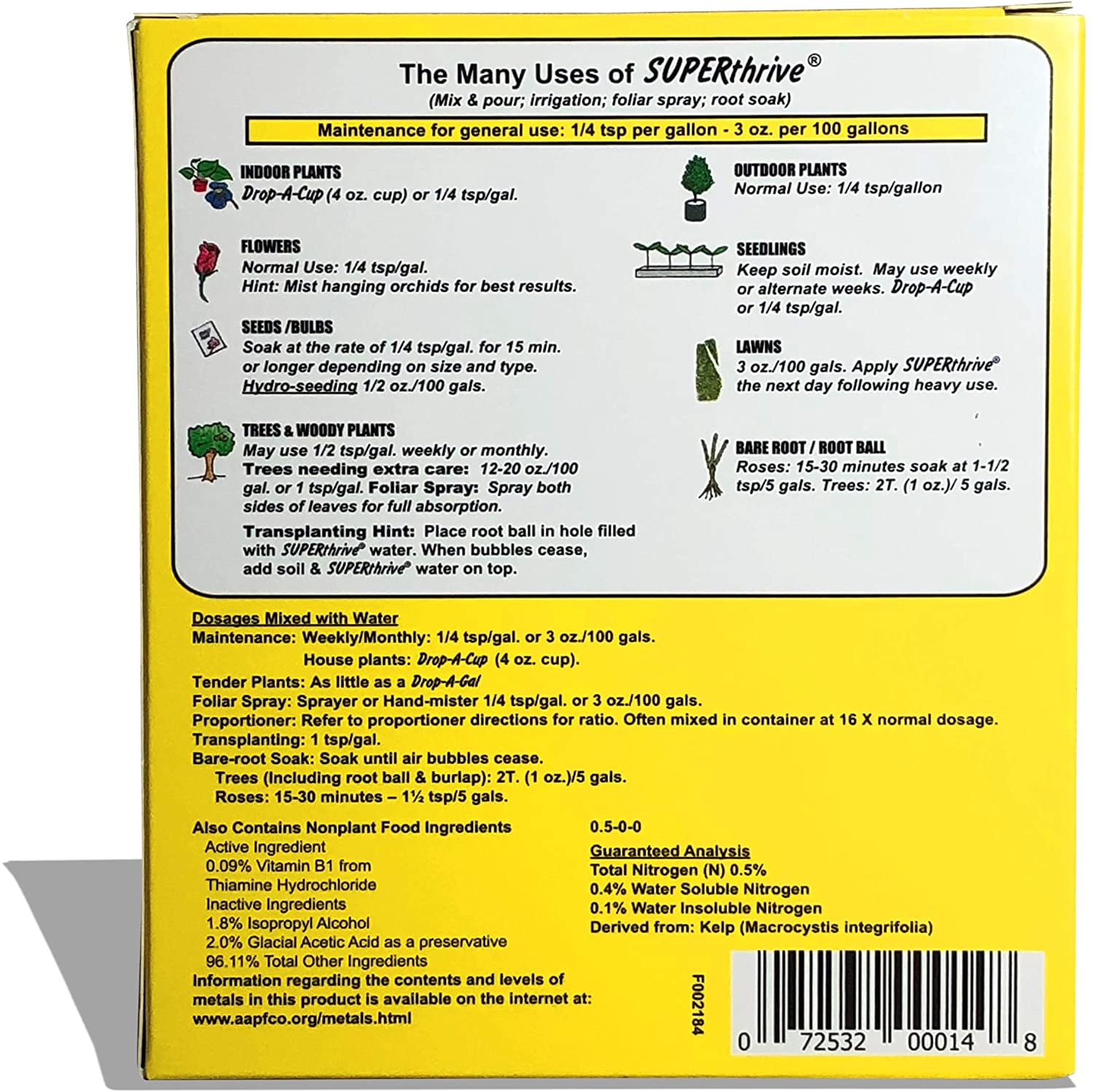 Superthrive 120ml Plant Food Supplement, Yellow, 4 Ounces - Image 2