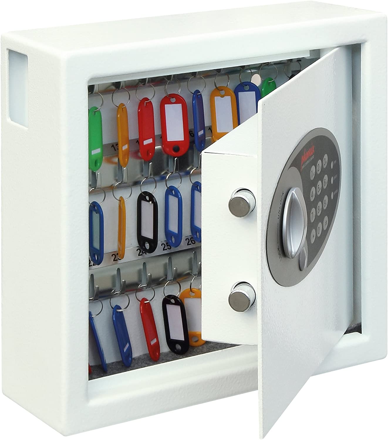 Phoenix Safe Company, KS0031E Phoenix Cygnus Key Deposit Safe- 30 Hooks, Electronic Lock, Key Holder Wall Mounted