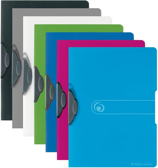 Herlitz Easy Orga To Go A4 PP Express Clip File - Opaque Blue (Pack of 5) - Image 3