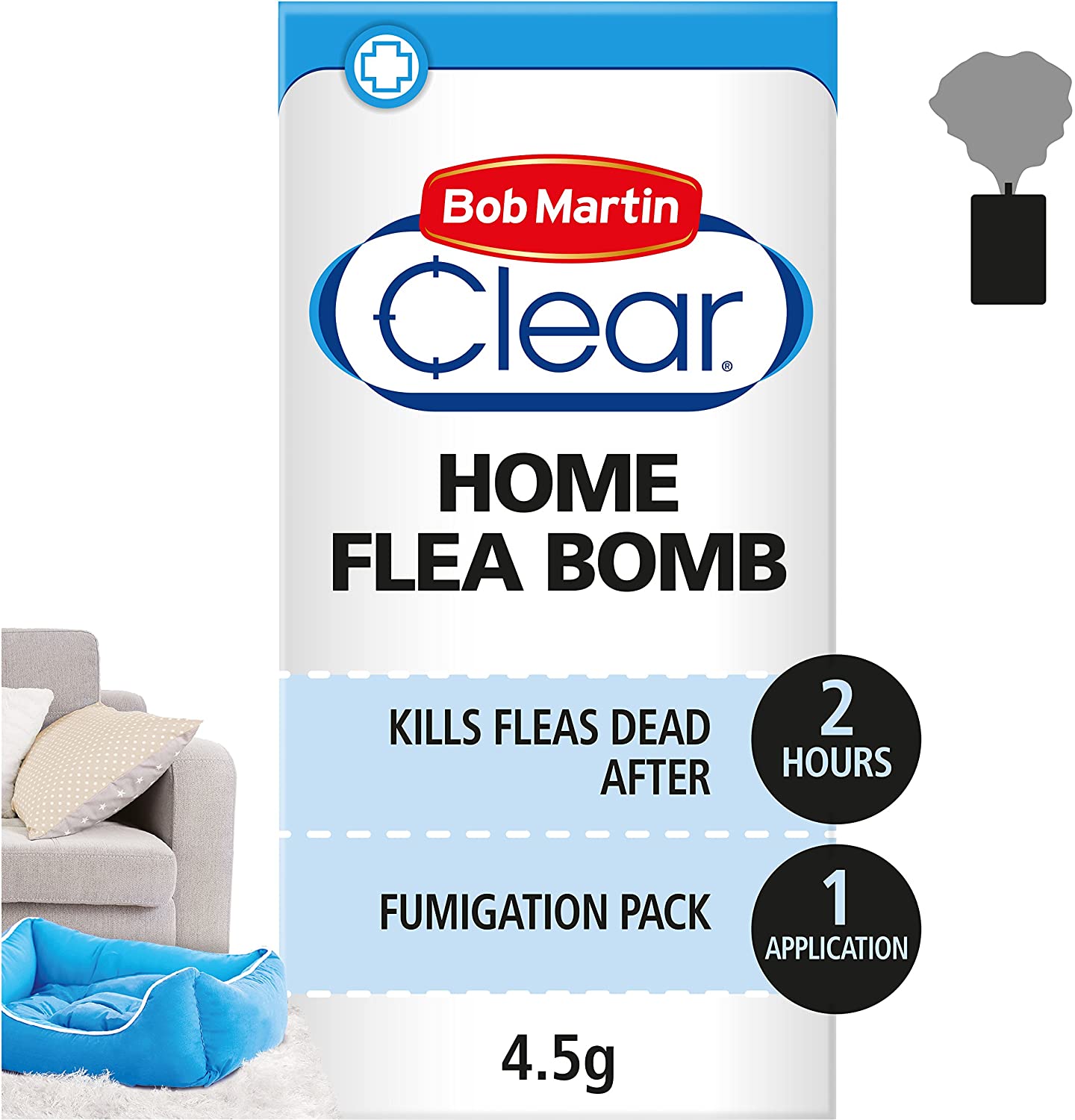 Bob Martin Clear Dual Action Flea Bomb for the Home - Kills Fleas Dead, Fast and Effective Household Treatment (1 Can)
