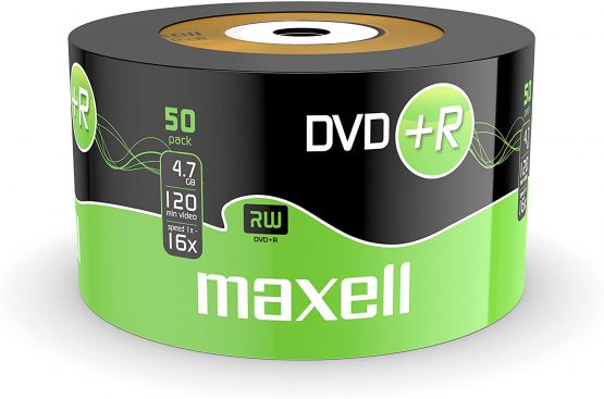 Maxell DVD+R 4.7 GB 16X 120 Min Video - Matt Silver (50 Disk - Shrink Wrapped)