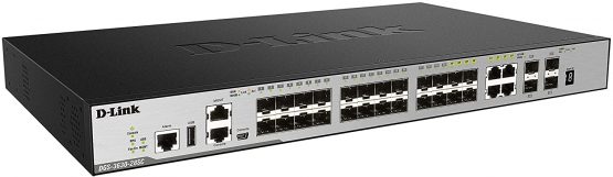 D-Link DGS 3630-28SC - Switch - L3 - Managed - 20 x Gigabit SFP + 4 x combo 1000Base-T + 4 x 10 Gigabit SFP+ - rack-mountable