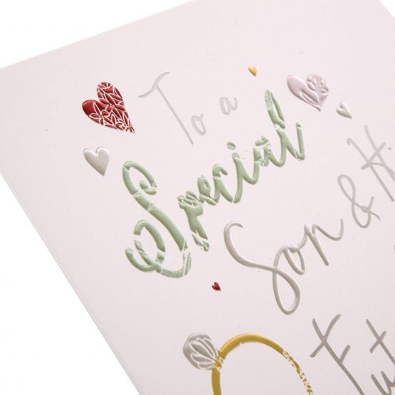 Son & Future Wife Engagement Card from The Hallmark Studio - Contemporary Design with Embossed Foiled Lettering - Image 3