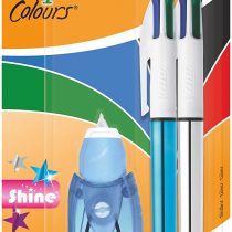 Bic 4 Colours Shine Unisex Fashion 4C 1 Tape Free Twist Retractable Ballpoint Pen with Three Colours