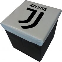 Juventus 3500 100 2131 Storage Pouf, Polyester, White/Black, 31 x 31 x 4 cm