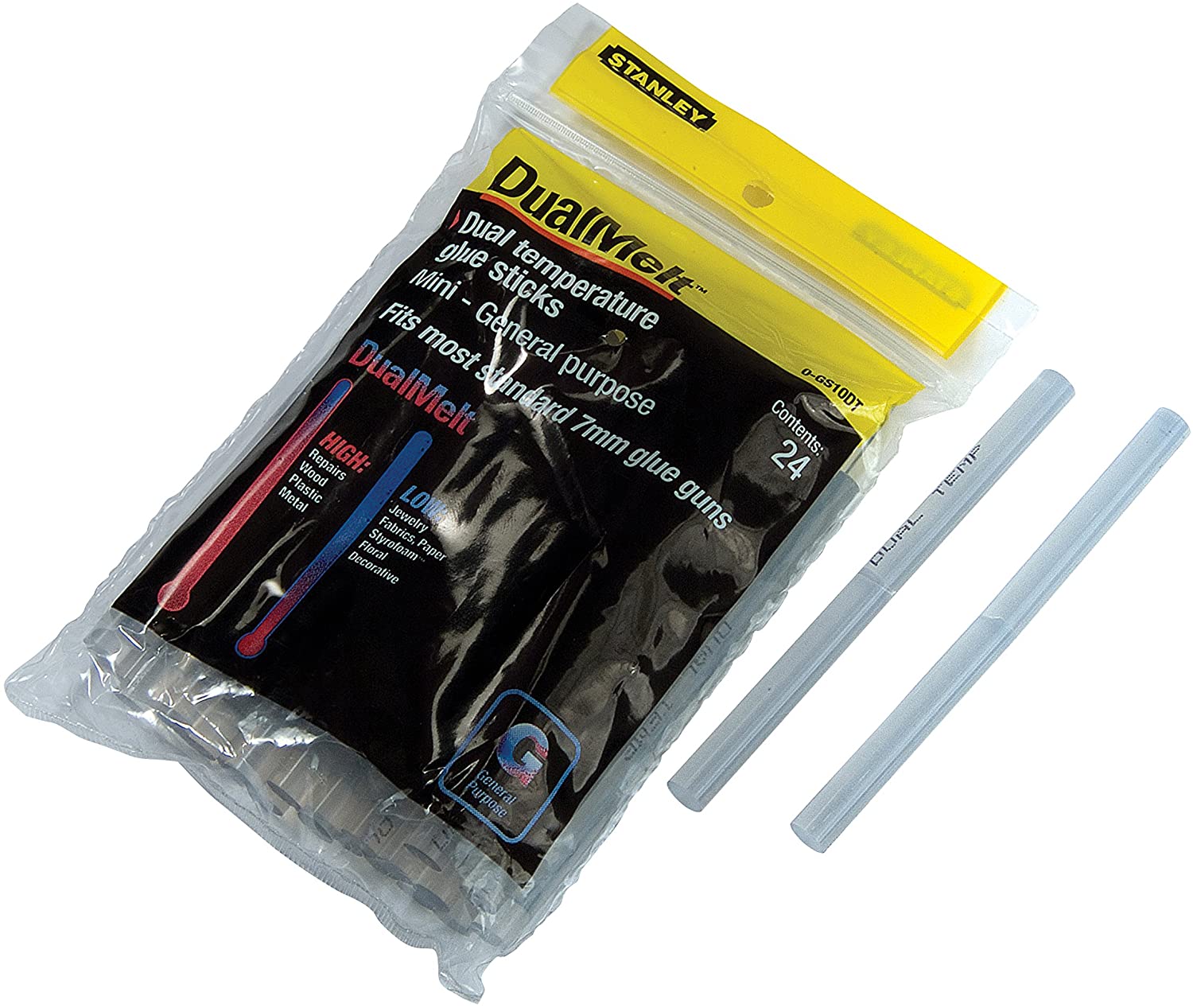 STANLEY Dual Temperature 7 mm (4 inch) Glue Sticks 1-GS10DT, Multi-colour, normal