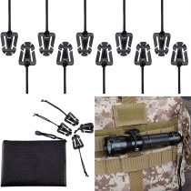 BOOSTEADY Pack of 10 Tactical Gear Clip Molle Web Dominators for Outdoor Hydration Tube Backpack Straps Management with Zippered Pouch