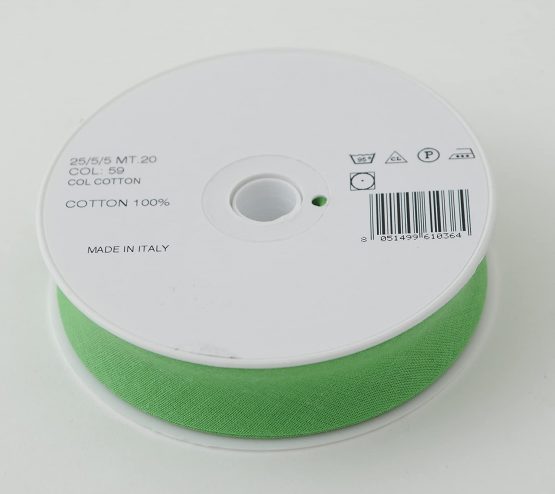 Inastri 25/5/5 mm Cotton Bias Binding, Emerald Green - Image 2