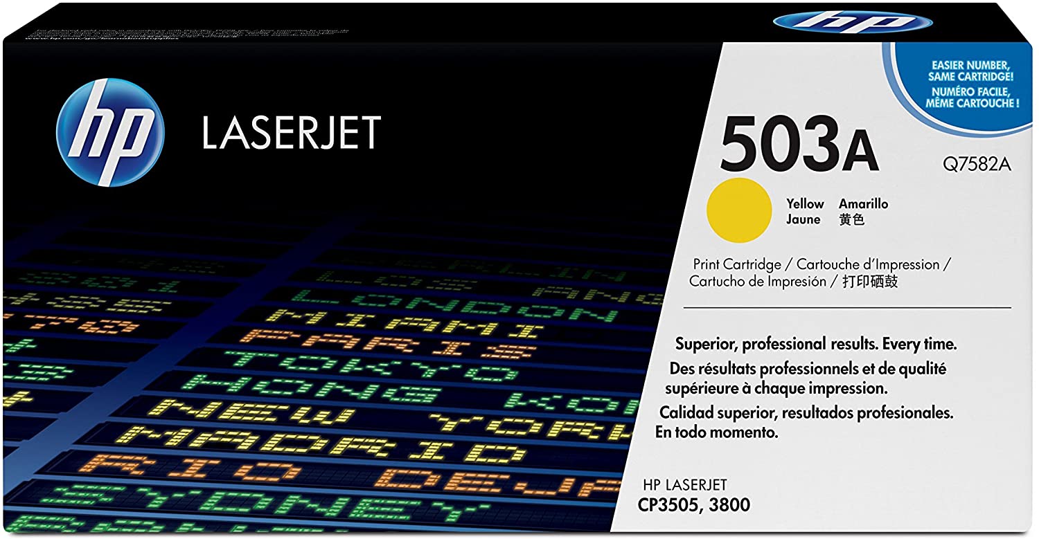 HP Q7582A 503A Original LaserJet Toner Cartridge, Yellow, Single Pack, Standard