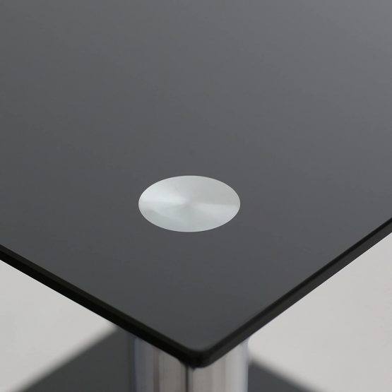 Premier Housewares 2-Tier End Table with Black Glass Shelves and Chrome Frame, 47 x 39 x 39 cm - Image 3
