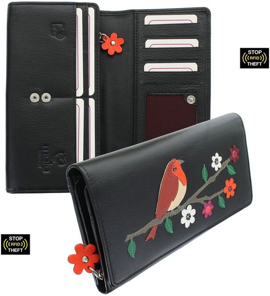 Mala Leather Robin Collection Ladies Leather Purse with RFID Protection 3407_97 Black - Image 2