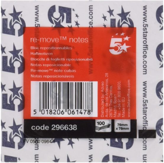 5 Star ft510284225 – Notepad 100 Sheets 76 x 76 mm Yellow - Image 2