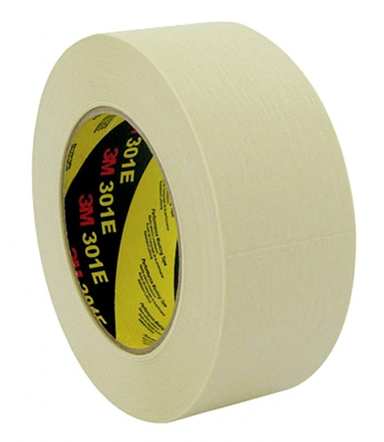 3M 301E Performance Industrial Masking Tape, 36 mm x 50 m, Beige (Pack of 24)