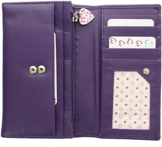 Mala Lucy Collection Ladies Leather Flap Over Purse 3186_30 RFID Blocking Purple - Image 2