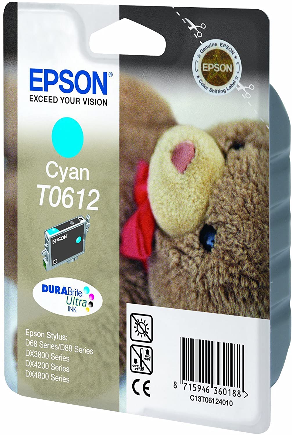 Epson Original T061240 Cyan Ink Cartridge for Stylus D68/D88/DX3800/DX4200/DX4800 (Teddy), Genuine - Image 2