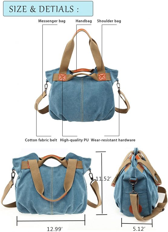 Chikencall Women Ladies Bags Casual Vintage Hobo Canvas Mulit-Pocket Daily Purse Messenger Top Handle Shoulder Large Tote Shopper Handbag Shopping Graffiti European Style Bags - Image 2
