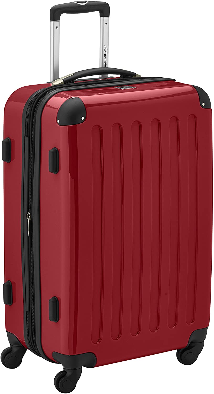 Hauptstadtkoffer Alex Expandable Hard Shell Suitcase 65 cm (74 L) with TSA Lock, Durable Travel Trolley with 4 Double Wheels, Red