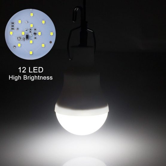 2 Pack Solar Powered Led Shed Light Bulb, TechKen Portable Lantern Lamp with Panel for Indoor Outdoor Kitchen Garden Patio Yard Hiking Camping Tent Fishing Lighting - Image 2